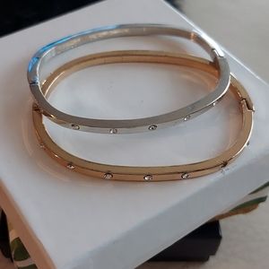 Gold and Silver Bracelets with Diamonds